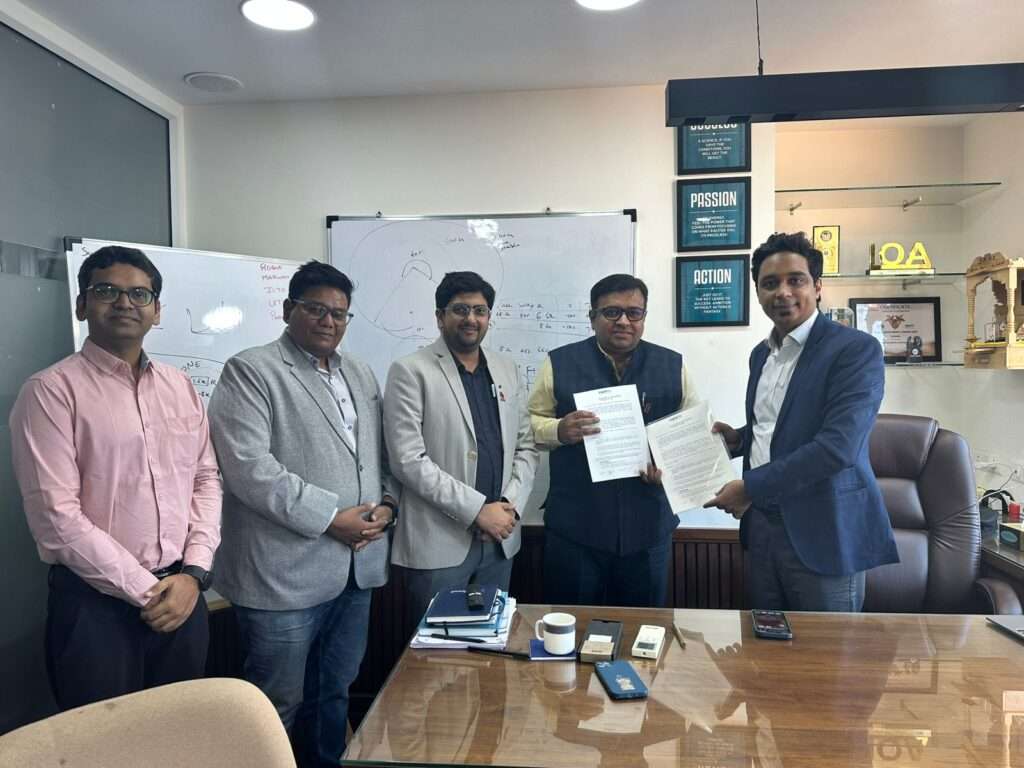 ICMAI-WIRC has signed the MoU with Curelo. CMA Chaitanya Mohrir, Chairman WIRC , CMA Mihir Vyas, Secretary WIRC, CMA Nanty Shah, Treasurer WIRC and CMA Priyank Vyas, Chairman Baroda Chapter present on the occasion.