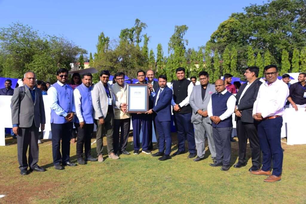 “World Book of Record of Largest Human Mosaic of ICMAI Logo” involving more than 750 participants during Students Regional Cost Convention held on 17th & 18th February, 2024 at Nashik. 

Dr. Divyangkumar Gandhi, Vice President, Gujarat World Book of Records London presenting Certificate to CMA Ashwin Dalwadi, President ICMAI, CMA Chaitanya Mohir, Chairman ICMAI & CMA Mihir Vyas, Hon. Secretary & Chairman, Students Coordination Commiittee, WIRC ICMAI. 
Also seen CMA Amit Apte, Past President ICMAI, CMA Vijay Joshi, Past Chairman WIRC CMA Arindam Goswami, Vice chairman WIRC, CMA Nanty Shah, Treasurer WIRC, CMA Mahendra Bhombe, Regional Council Member WIRC, CMA Arifkhan Mansuri, Chairman, ICMAI-Nashik Chapter, CMA Amit Jadhav, Vice Chairman, ICMAI- Nashik Chapter, CMA Malhar Dalwadi, PD Committee Chairman, ICMAI-Ahmedabad Chapter, CMA Mitesh Prajapati, Joint Secretary & Treasurer, ICMAI-Ahmedabad Chapter.