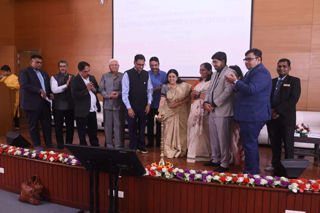 Hon’ble Chief Guest Medha Kulkarni, Member of Parliament Rajya Sabha lighting the lamp during WIRC Regional Practitioner’s Convention held on 12th & 13th April, 2024 at ICMAI-Pune Chapter. 
Also Seen CMA Ashwin Dalwadi, President ICMAI, CMA Bibhuti Nayak, Vice President, ICMAI, CMA (Dr) Dhananjay V Joshi, Past President, ICMAI & Mentor Cost Accounting and Cost Audit, WIRC,  CMA M K Anand, CCM – ICMAI, CMA Neeraj Joshi, CCM-ICMAI, CMA Chaitanya Laxmanrao Mohrir, Chairman, ICMAI, CMA Mihir Vyas, Hon. Secretary, ICMAI-WIRC, CMA Nanty Shah, Treasurer, ICMAI-WIRC, CMA Nagesh Bhagne, Chairman, ICMAI-Pune Chapter.