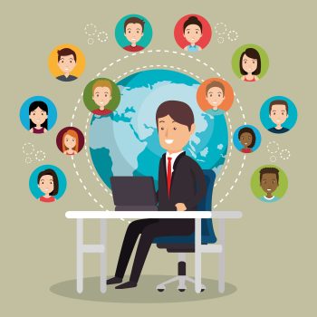 community social media people vector illustration design